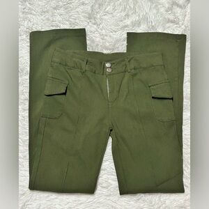 Olive Green Cargo Straight-Leg Pants